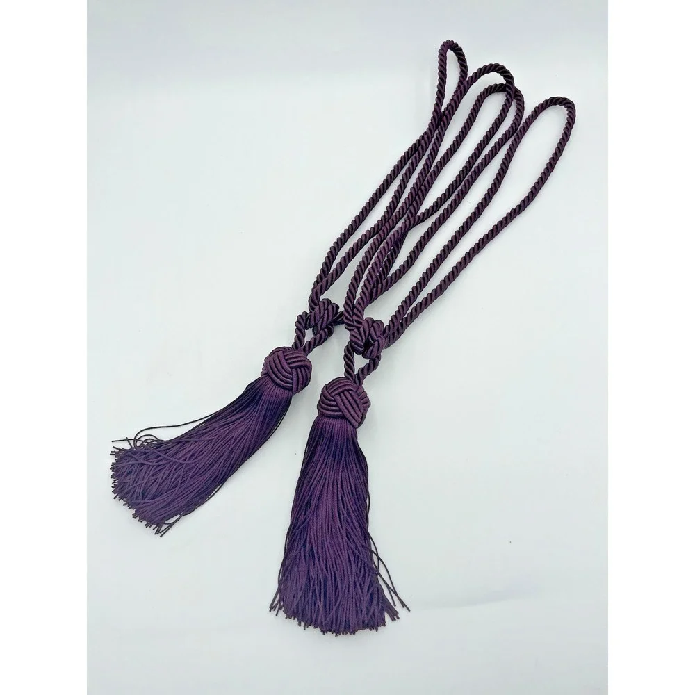 Pair Vintage Plum Purple Curtain Braided Rope Tassel Drape‎ Tieback Tassels 20